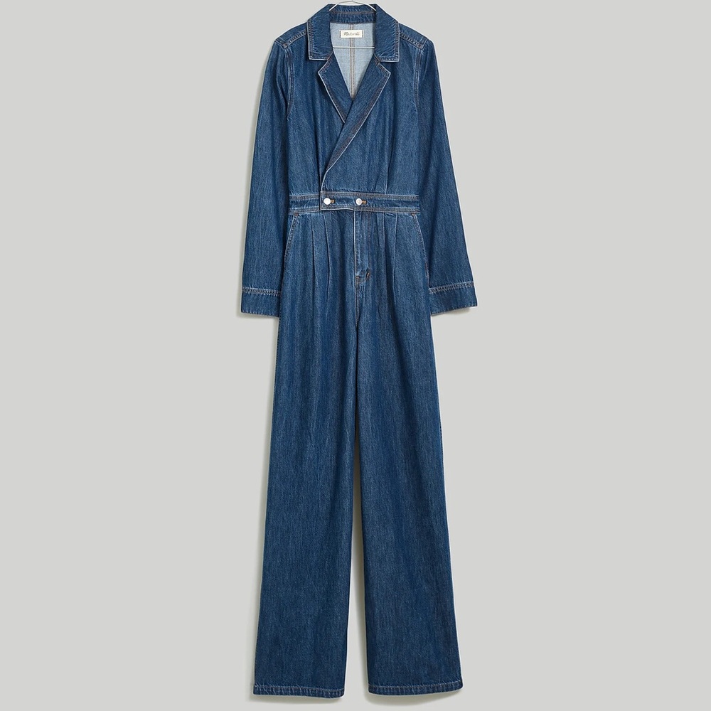 Madewell Denim Tailored Jumpsuit in Norvell Wash Size 4 - Picture 6 of 6